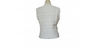 White lambskin leather sleeveless vest